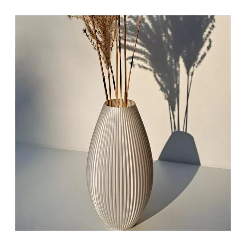 Jarrón de diseño Pila Color Blanco perla Tamaño 15 cm