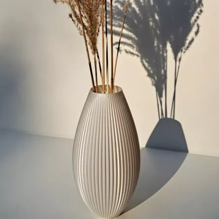 Jarrón de diseño Pila Color Blanco perla Tamaño 15 cm