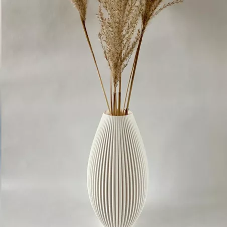 Jarrón de diseño Pila Color Blanco Tamaño 15 cm