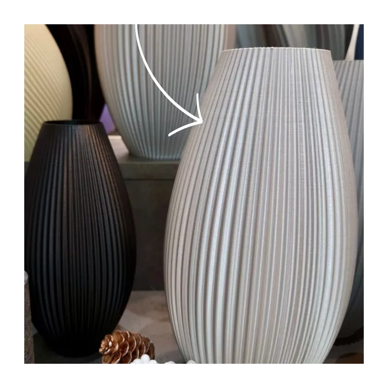 Jarrón de diseño Pila Color Plata Tamaño 15 cm