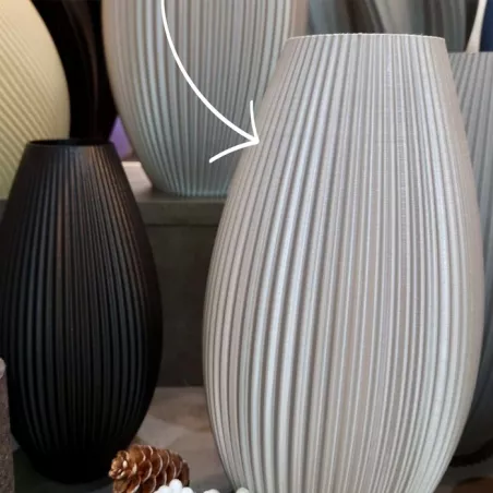 Jarrón de diseño Pila Color Plata Tamaño 15 cm