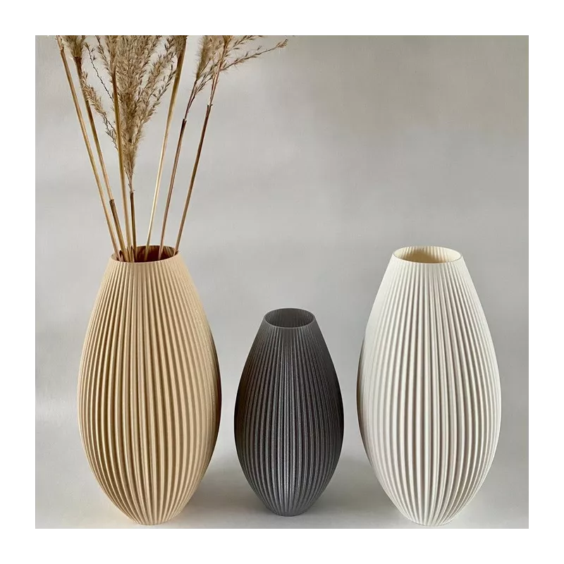 Jarrón de diseño Pila Color Negro Tamaño 15 cm