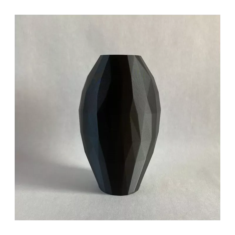 Jarrón de diseño oval Curla Color Negro Tamaño 20 cm