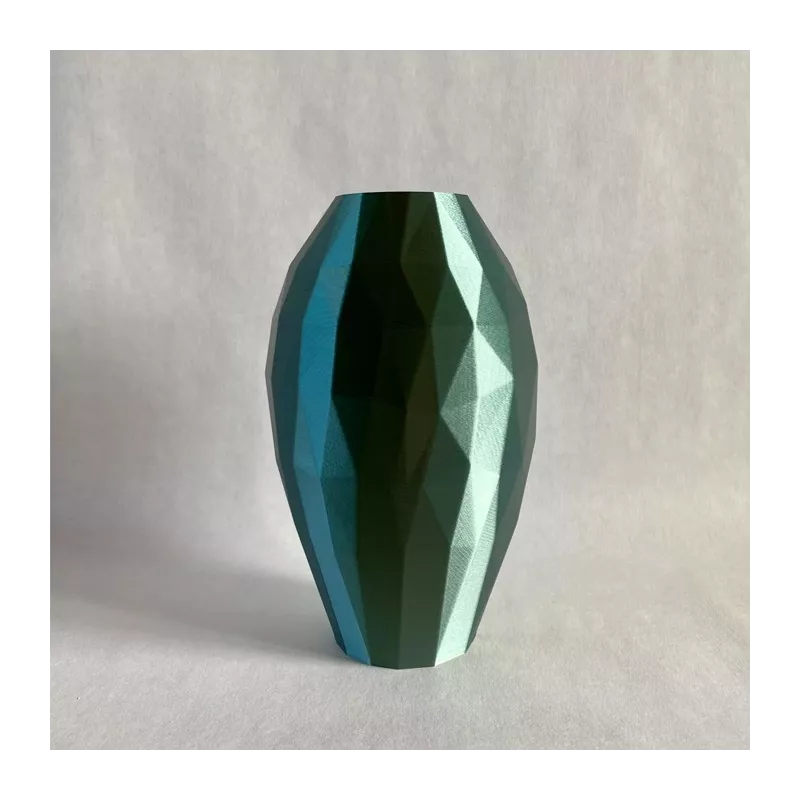 Jarrón de diseño oval Curla Color Verde Tamaño 20 cm