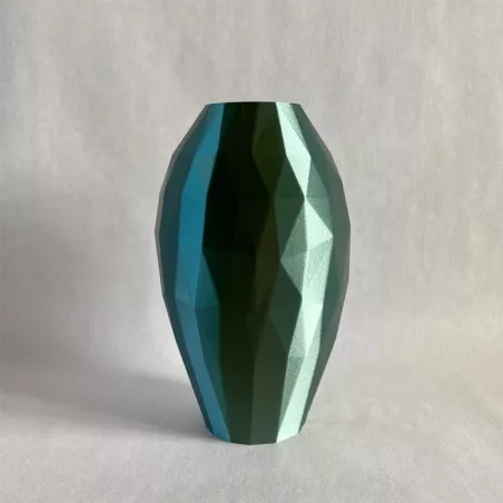 Jarrón de diseño oval Curla Color Verde Tamaño 20 cm