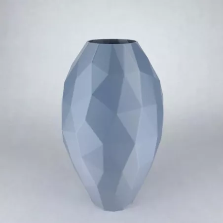 Jarrón de diseño oval Curla Color Plata Tamaño 20 cm