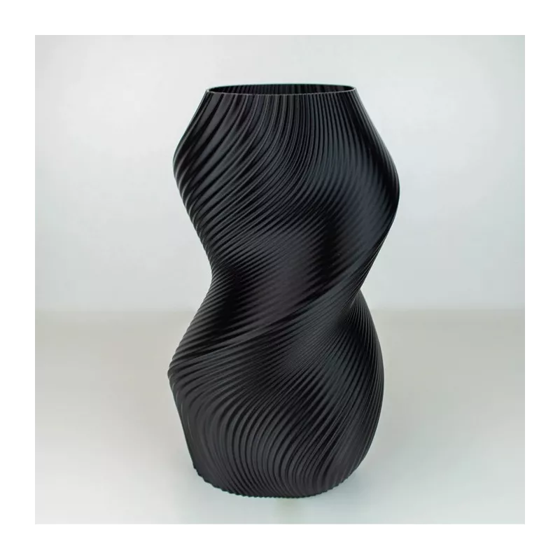 Forma de jarrón espiral Color Negro Tamaño 20 cm