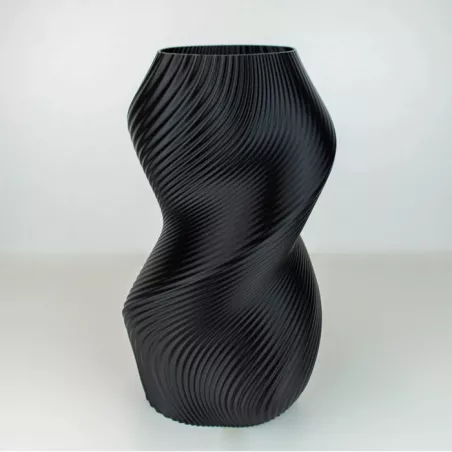 Forma de jarrón espiral Color Negro Tamaño 20 cm