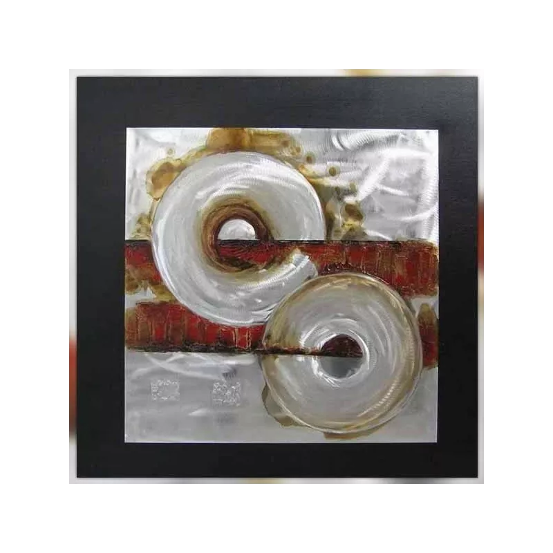 Pintura roja industrial abstracta, 80 x 80 cm