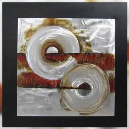 Pintura roja industrial abstracta, 80 x 80 cm