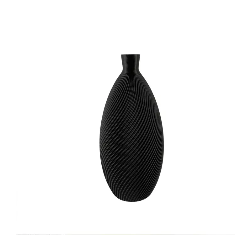 Jarrón de diseño con forma de almendra Color Negro Tamaño 20 cm