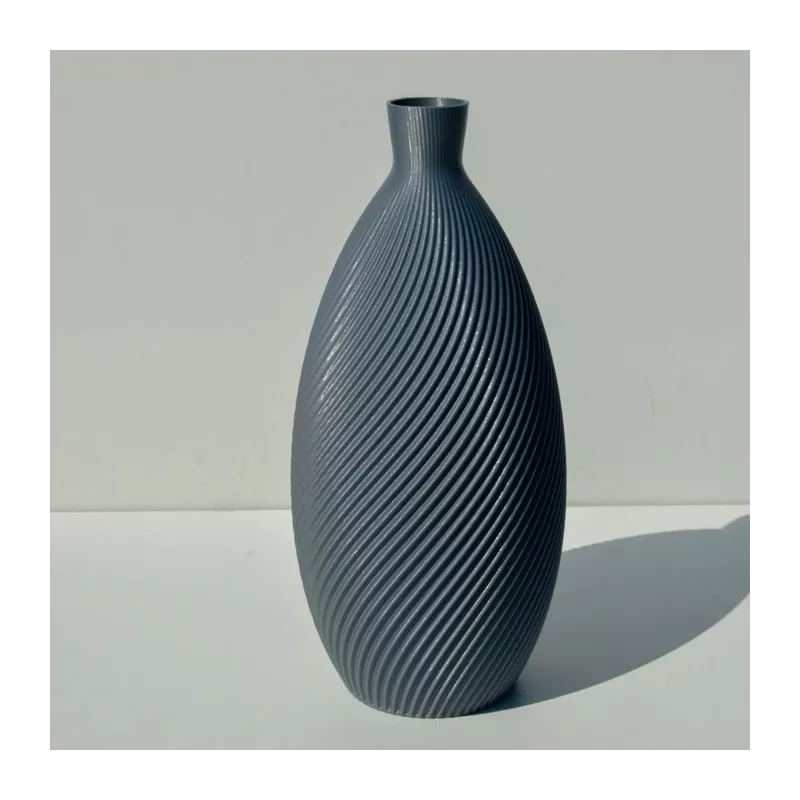 Jarrón de diseño con forma de almendra Color Plata Tamaño 20 cm