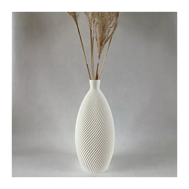 Jarrón de diseño con forma de almendra Color Blanco Tamaño 20 cm