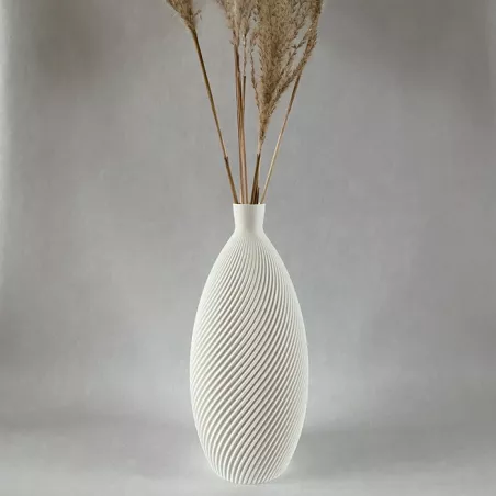 Jarrón de diseño con forma de almendra Color Blanco Tamaño 20 cm