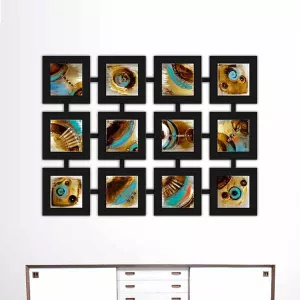 Pintura contemporánea, 12 cuadros unidos, 135x100 cm
