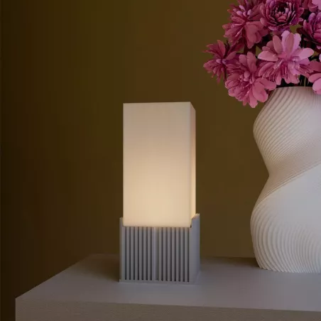 Lámpara de sobremesa "Light Box Color Plata Tamaño 23 cm