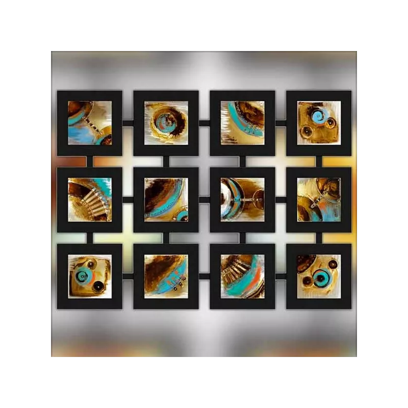 Pintura contemporánea, 12 cuadros unidos, 135x100 cm
