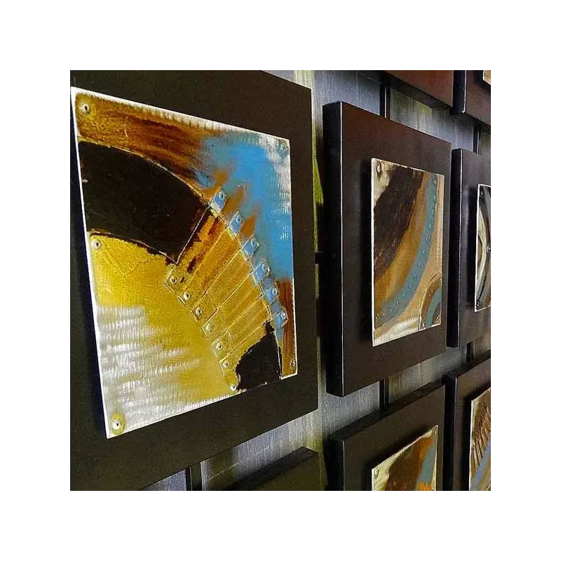 Pintura contemporánea, 12 cuadros unidos, 135x100 cm