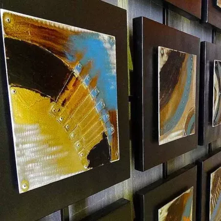 Pintura contemporánea, 12 cuadros unidos, 135x100 cm