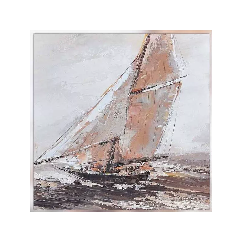Cuadro barco, lienzo marino, 80 x 80 cm