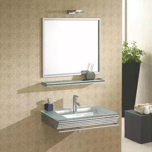 Conjunto de baño de cristal blanco opalino