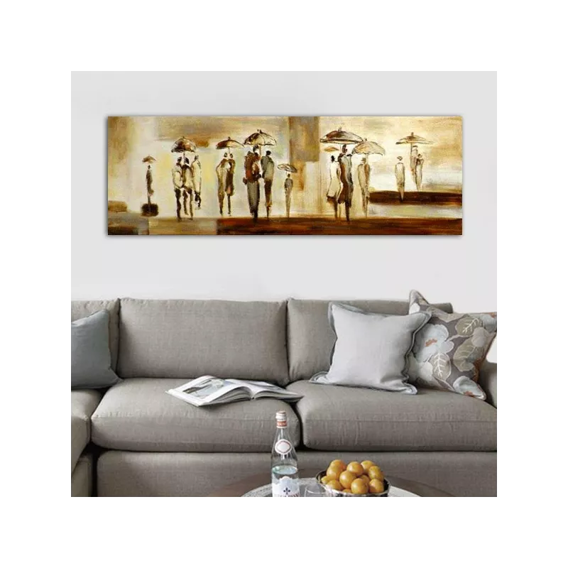 Pintura de lluvia contemporánea 152 x 51 cm