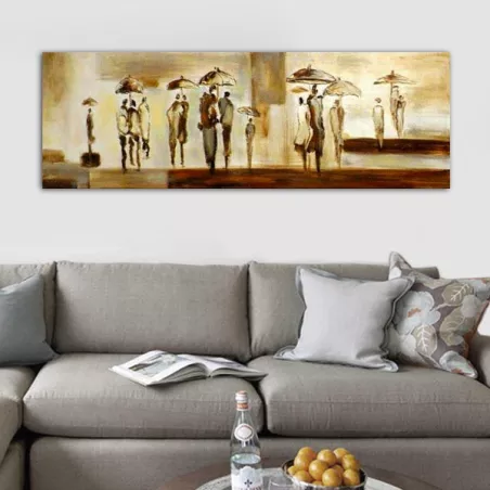 Pintura de lluvia contemporánea 152 x 51 cm