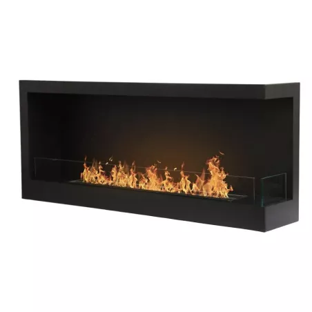 Murcie Chimenea de bioetanol empotrada XL Color Negro Apertura Abrir a la derecha