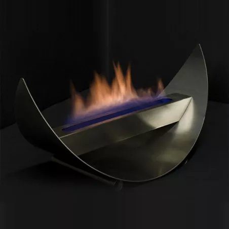 Chimenea de etanol Half Moon Color Acero inoxidable cepillado