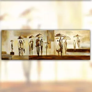 Pintura de lluvia contemporánea 152 x 51 cm