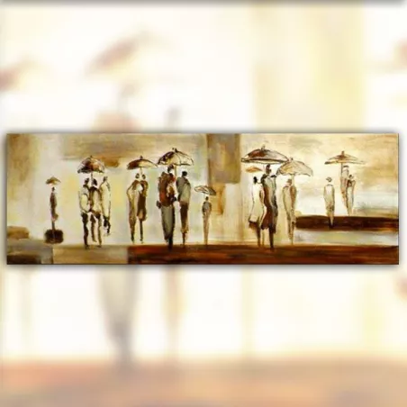 Pintura de lluvia contemporánea 152 x 51 cm
