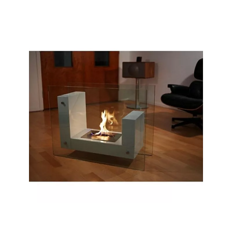 Chimenea ecológica de pie Médina Color Blanco