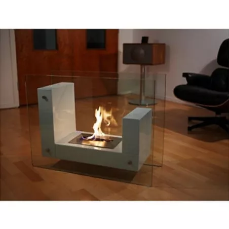 Chimenea ecológica de pie Médina Color Blanco