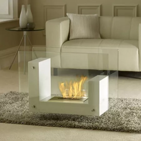 Chimenea ecológica de pie Médina Color Blanco