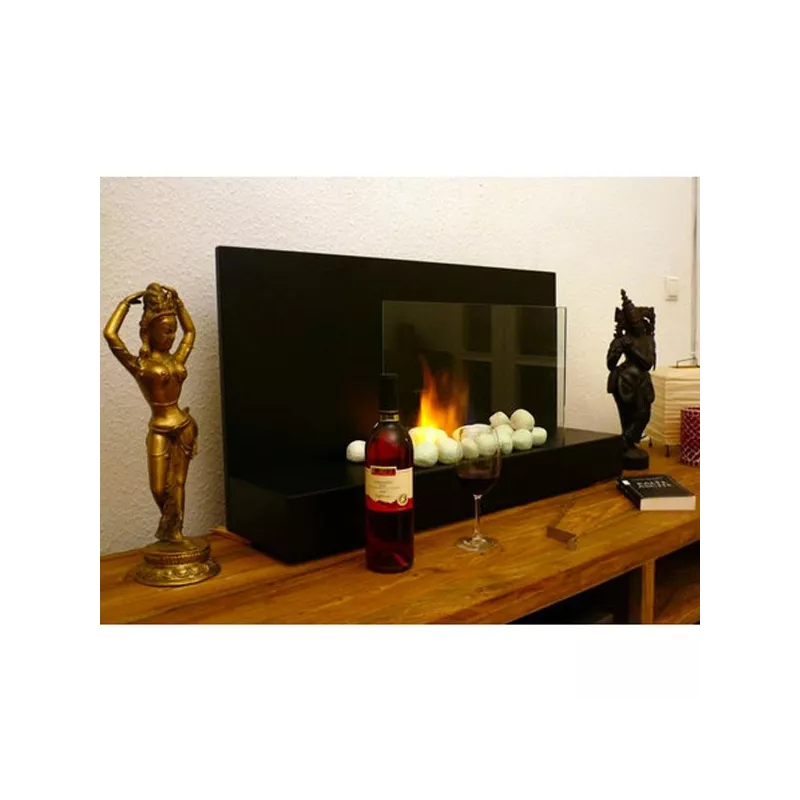 Chimenea de etanol portátil Oslo, 90x50x25cm Color Negro