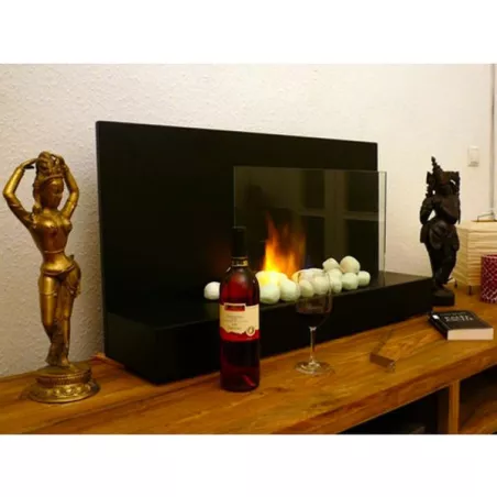 Chimenea de etanol portátil Oslo, 90x50x25cm Color Negro