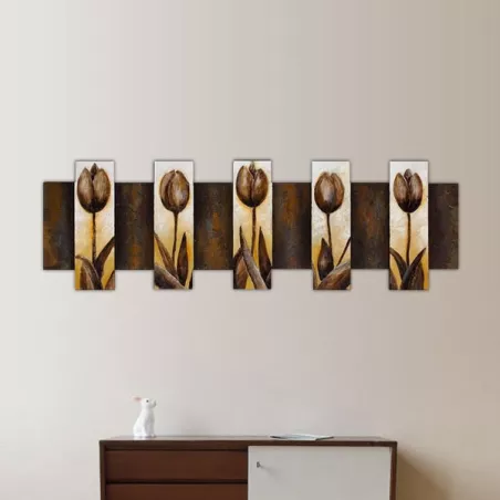 Pintura de flores marrones