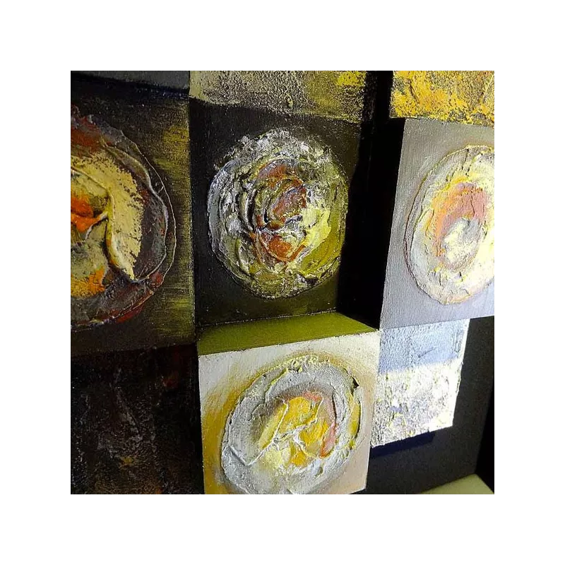 Cuadro abstracto 3D cuadrado, 90 x 90 cm