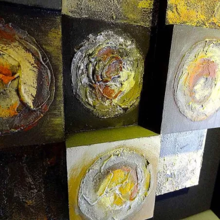 Cuadro abstracto 3D cuadrado, 90 x 90 cm