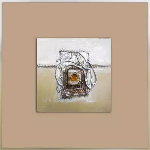 Composición abstracta marrón y beige, 40x40cm