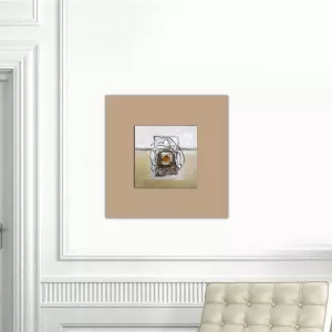 Composición abstracta marrón y beige, 40x40cm
