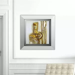 Pintura abstracta en oro y cartón, 45 x 45 cm
