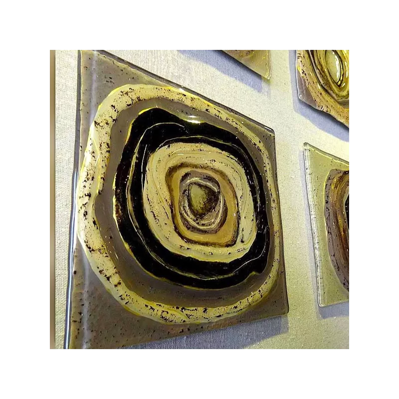 Pintura contemporánea cuadrados de cristal, 105 x 105 cm