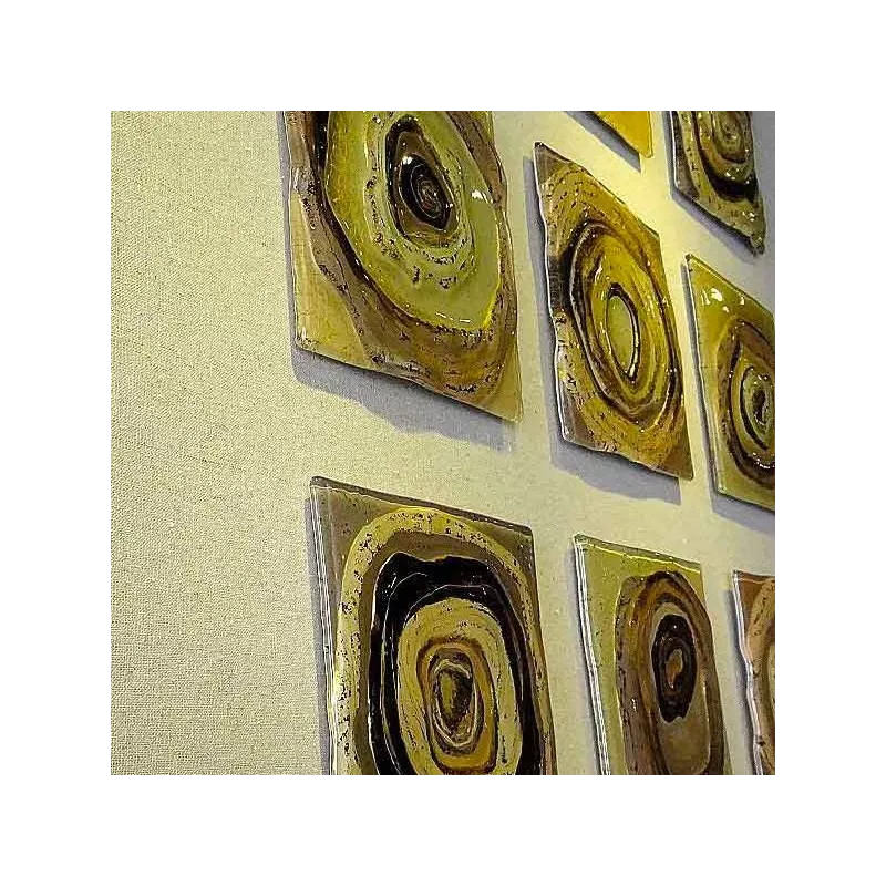 Pintura contemporánea cuadrados de cristal, 105 x 105 cm