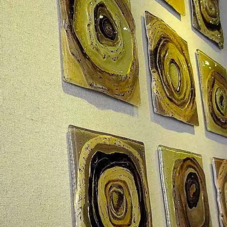 Pintura contemporánea cuadrados de cristal, 105 x 105 cm