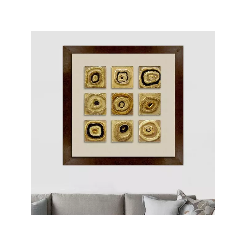 Pintura contemporánea cuadrados de cristal, 105 x 105 cm