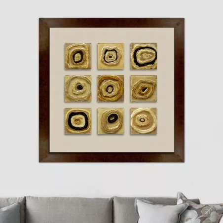 Pintura contemporánea cuadrados de cristal, 105 x 105 cm