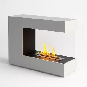 Chimenea de etanol de diseño blanco