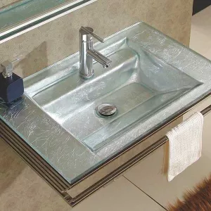Conjunto de baño de cristal blanco opalino