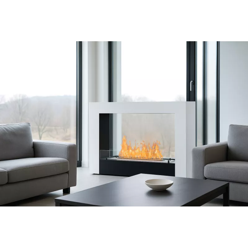 Acarenza Chimenea de bioetanol, chimenea de etanol | Wikao Color Blanco brillante